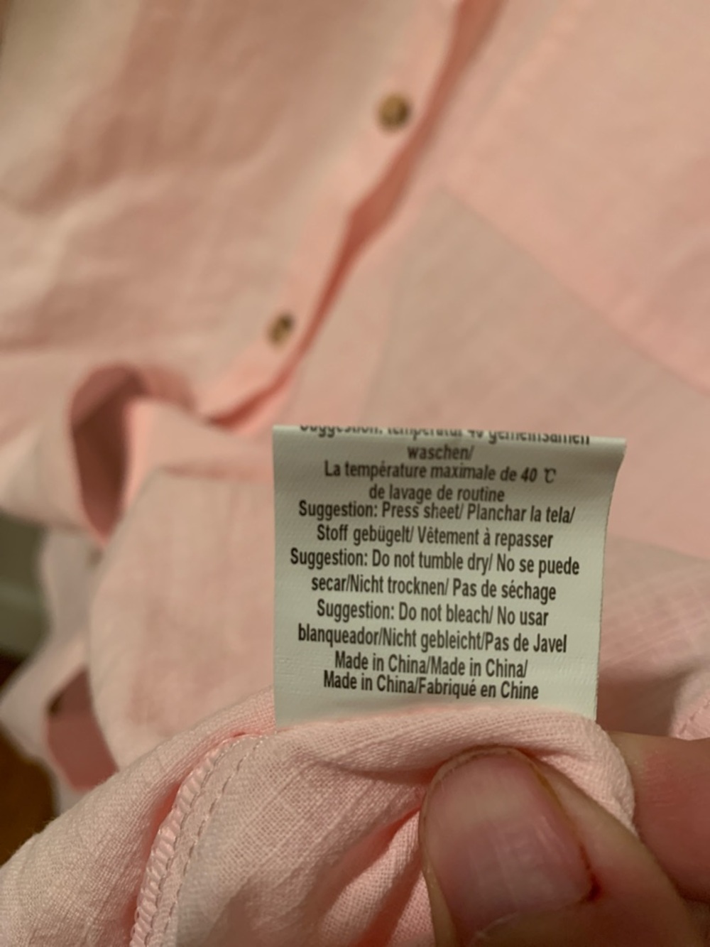 Hotouch Linen Soft Pink Button-Up Shirt Women’s XL - Picture 8 of 9